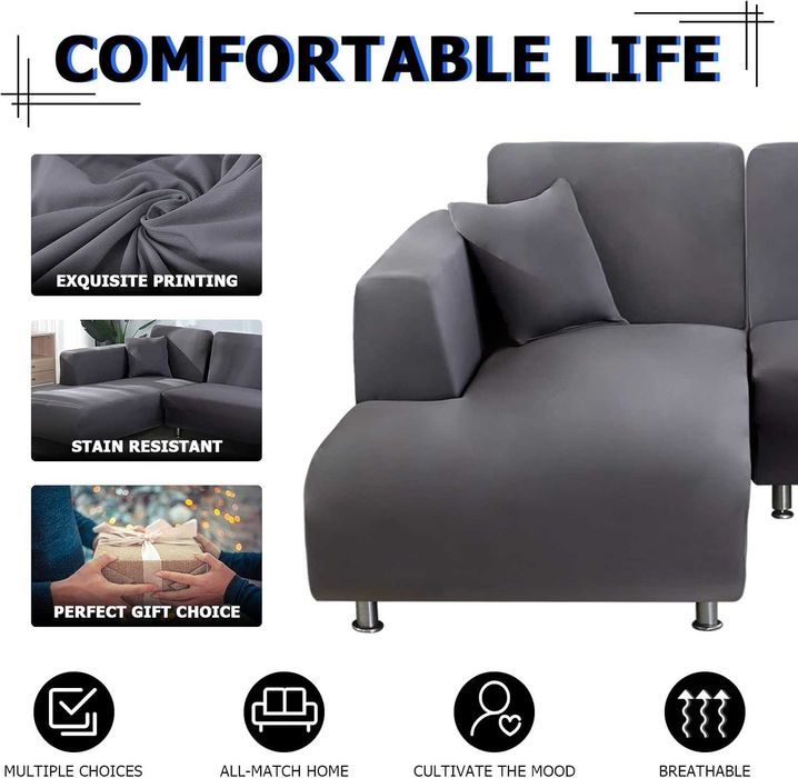 Nowy pokrowiec na sofę / sofa / kształcie L / poduszki / 2+2 / W214!
