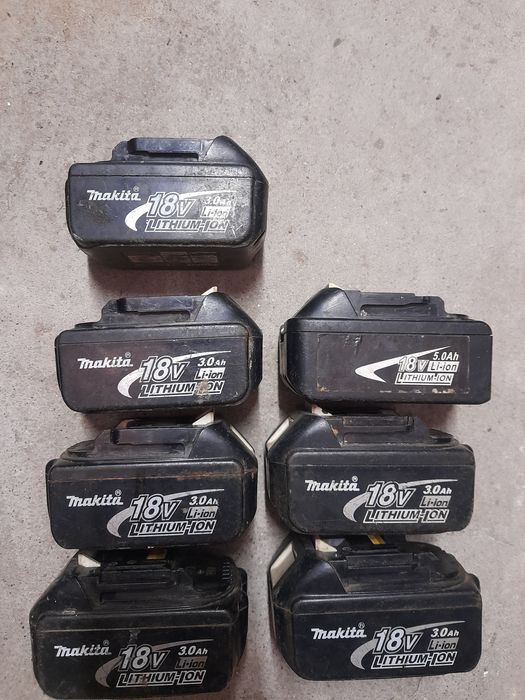 Baterie Makita 18v niesprawne 8 szt.