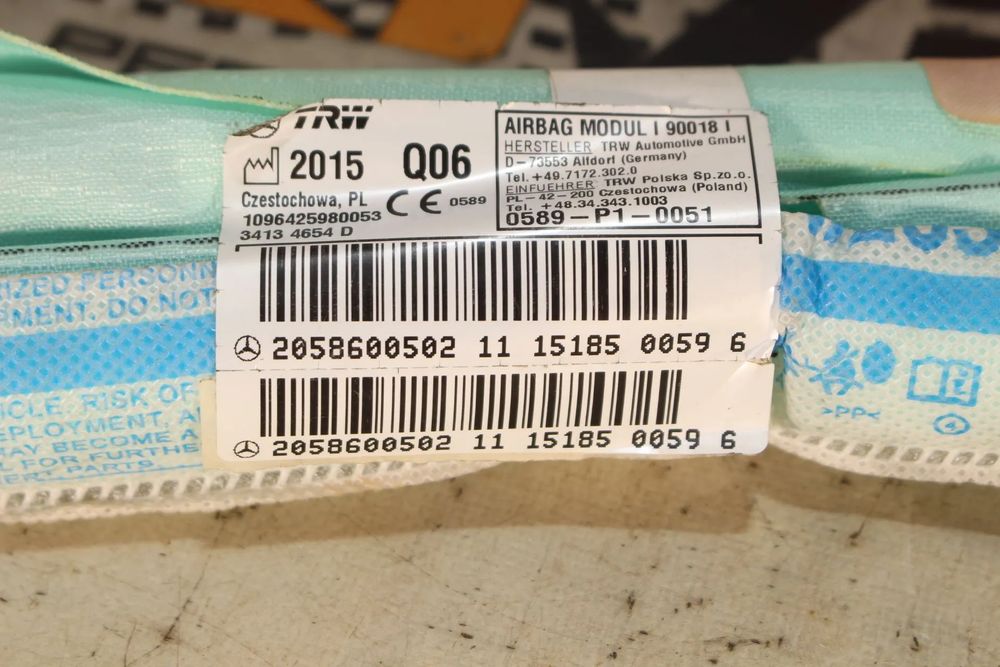 Airbag cortina direito MERCEDES-BENZ Classe C (W205)