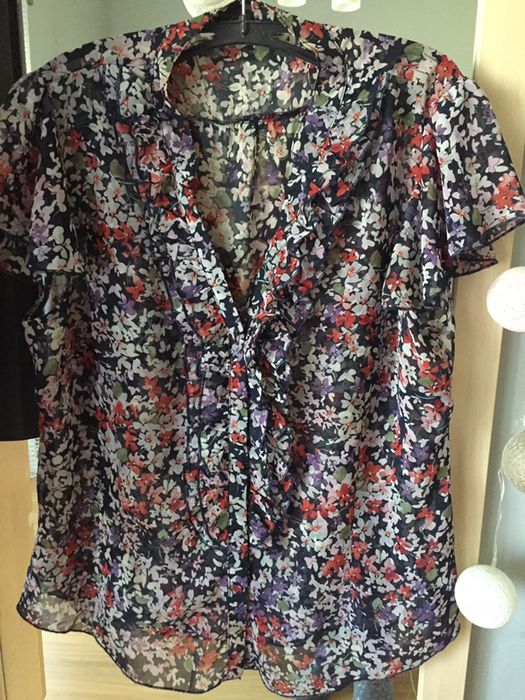 Bluzka mgiełka szyfon kwiaty M/L