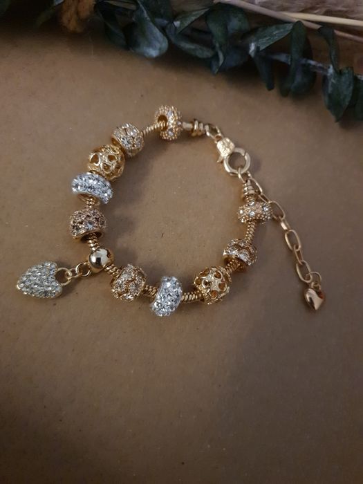 Złota Bransoletka Modułowa Charms z Charmsami