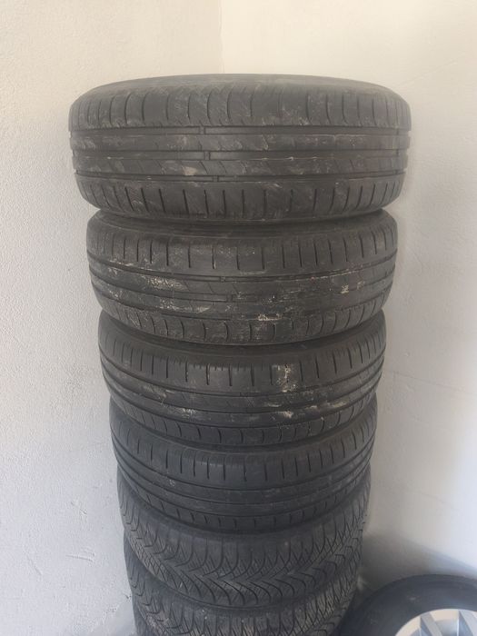 3xkomplety opon zimowe, wielosezonowe 15, 16 + kołpaki
