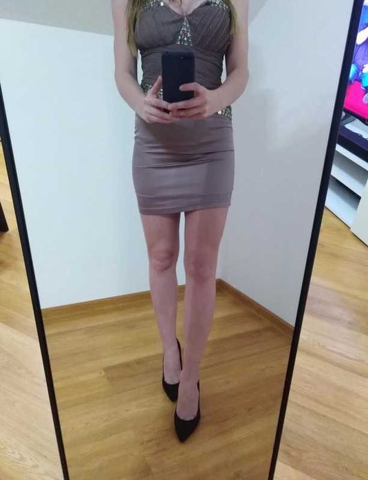 Krótka sukienka damska bez ramiączek tuba rozmiar S nowa