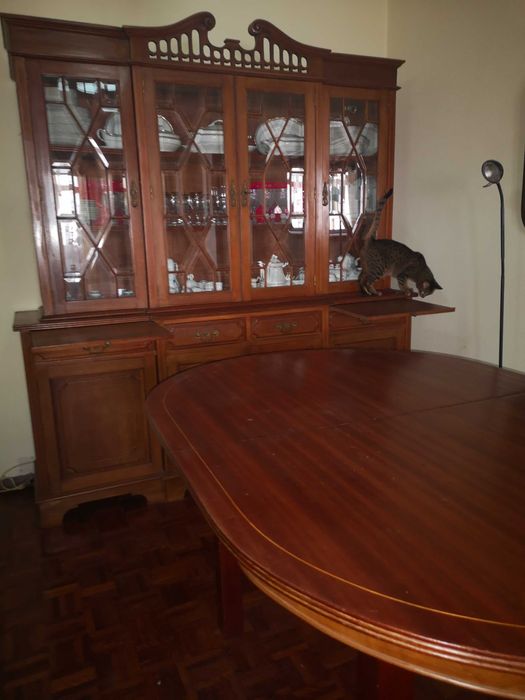 Mesa de refeição em madeira e extensível C158+40 xL125