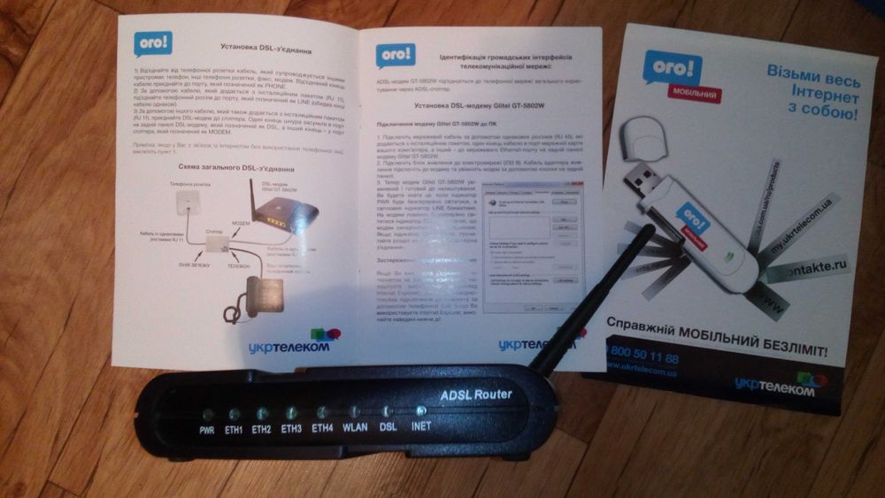 ADSL модем/маршрутизатор Glitel GT-5802W