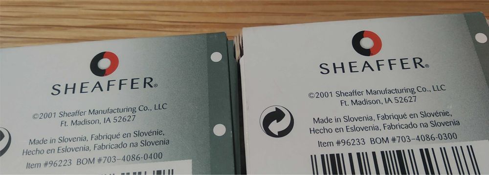 2 Packs de 6 Cartuxos para Canetas Sheafer de Tinta Permanente