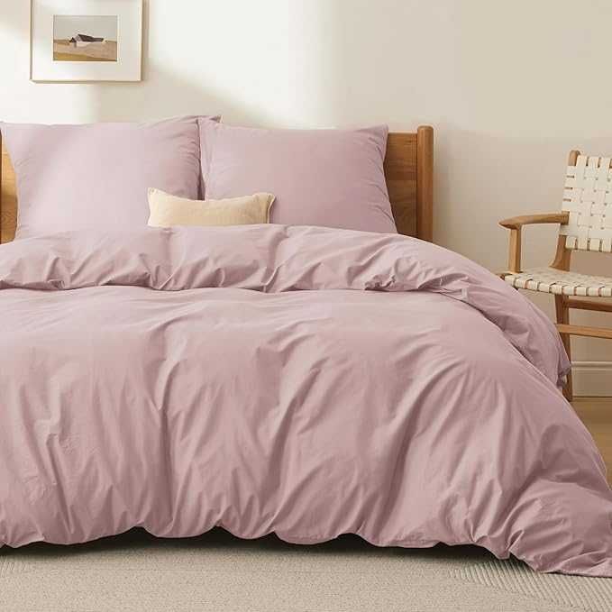 BEDSURE Pościel Bawełniana 200x200 cm Różowa Oeko-Tex