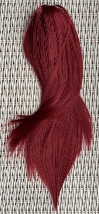 Premium Ultra włosy doczepiane, burgund, kucyk, treska, klamra 143.