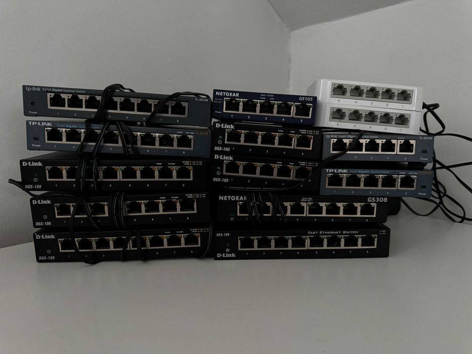 Switch TP-LINK TL-SG108, D-Link DGS-108, NETGEAR GS308E-400EUS ta in.