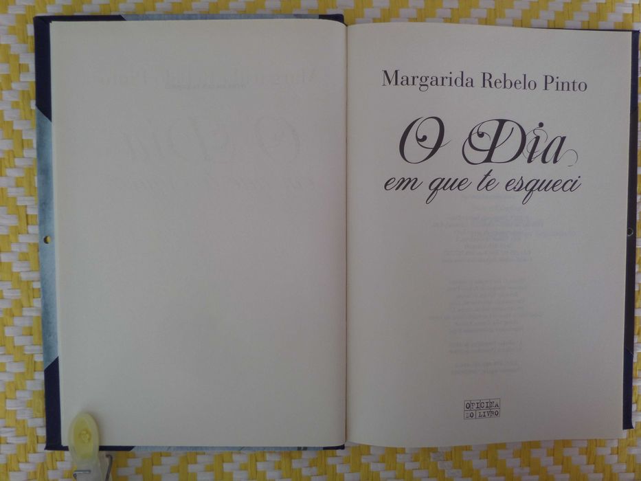 O DIA EM QUE TE ESQUECI
de Margarida Rebelo Pinto