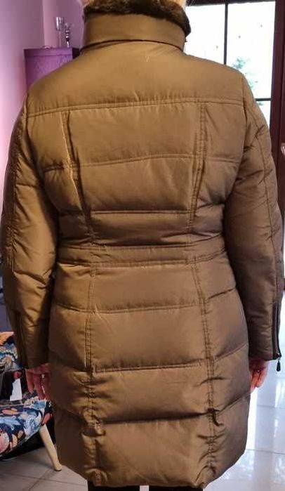 Kurtka puchowa zimowa r. 42 44 khaki puch pierze pióra