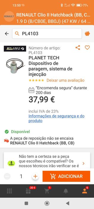 Válvula de corte de combustível