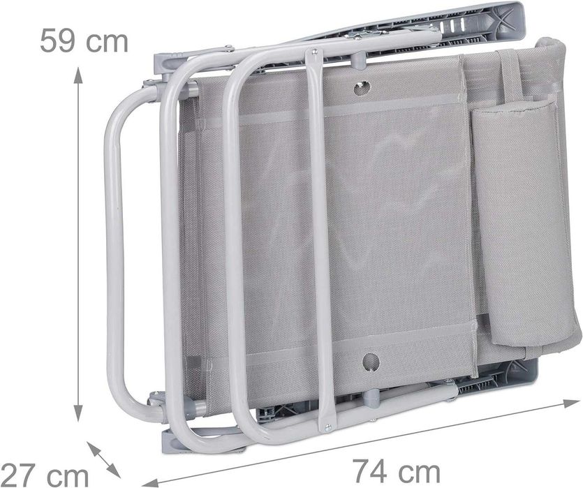 Relaxdays Leżak składany, poduszka pod kark