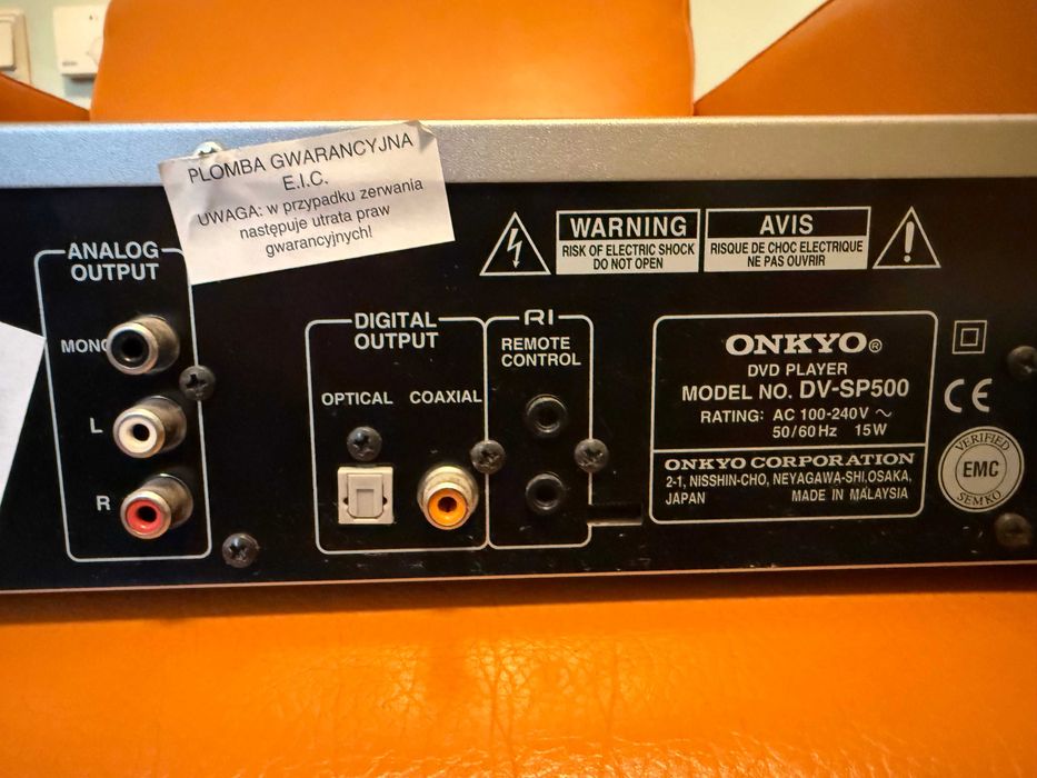 Onkyo TX-SR500e + DV-SP500 zestaw + piloty