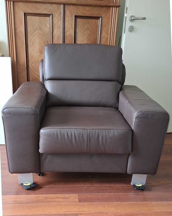 Fotel skórzany brązowy