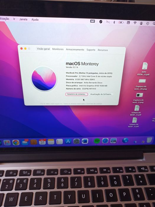 MacBook pro 13 modelo 2015