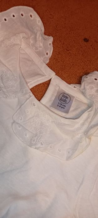 Biała bluzka dla dziewczynki 116