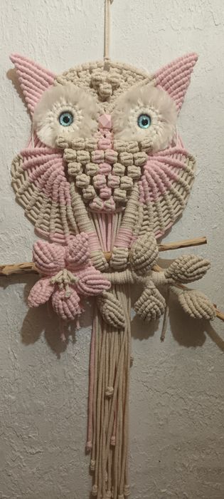 Prezent na ślub, sowa z makramy, handmade