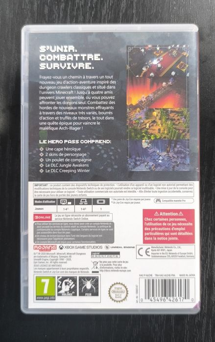 Minecraft dungeons hero edition Nintendo switch
