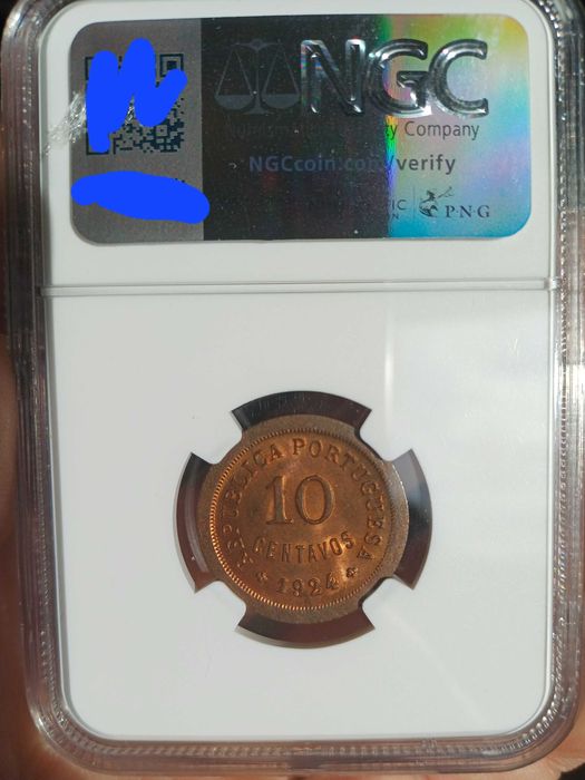 Moeda 10 centavos 1924 MS64 NGC