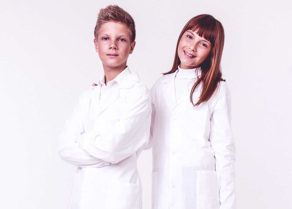 Халат на кнопках для хімії та біології - Лаборант,  білий бавовна 100%