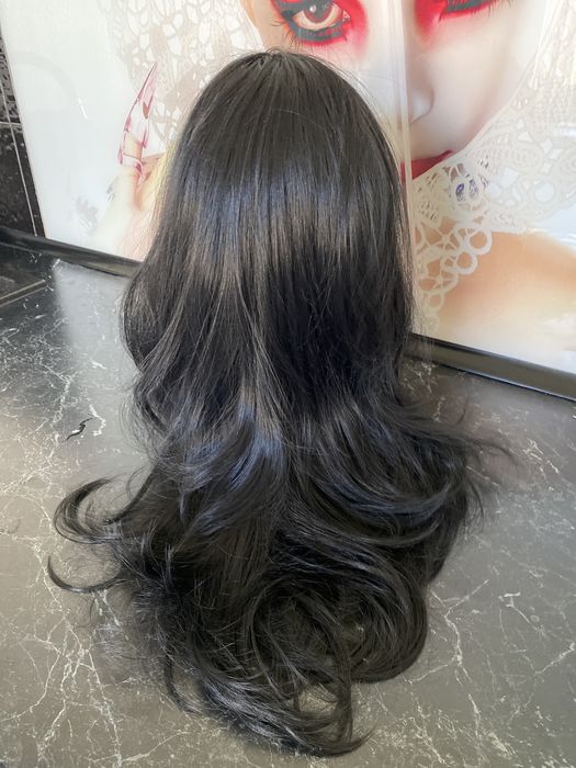 Pół peruka czarna fale długa