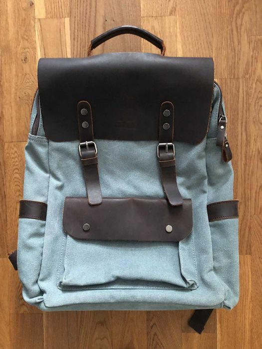 Plecak Leather and canvas backpack Urban Bag Otto – grey