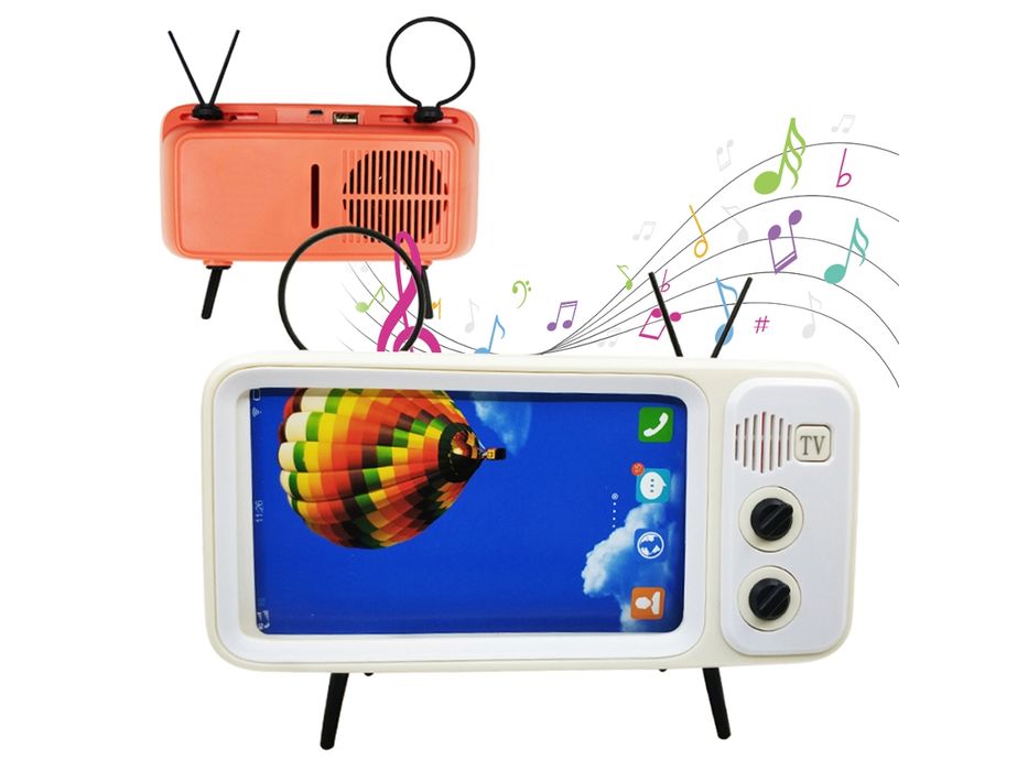 Suporte para telemovel estilo TV retro