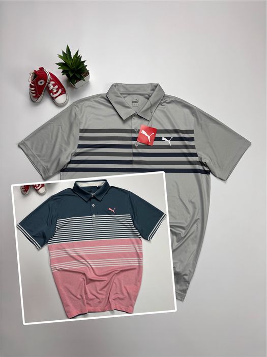 Поло футболка Puma Polo Shirts  Men's Mattr Track Evening Sky Pink & Grint High Rise Quiet Shade Grey size M, L