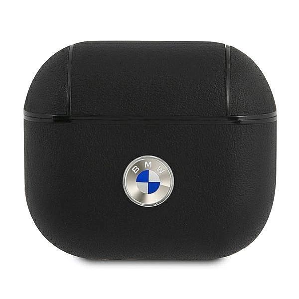 Etui BMW Genuine Leather Silver Logo na AirPods 3 - czarne