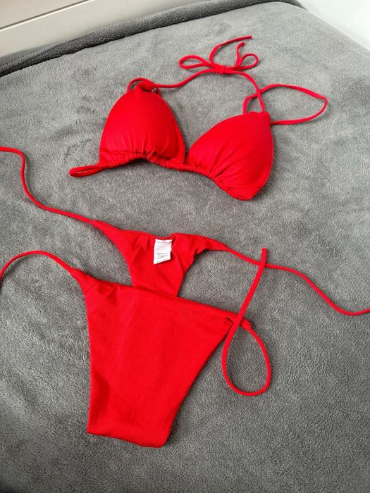 Nowe czerwone bikini stringi strój kąpielowy