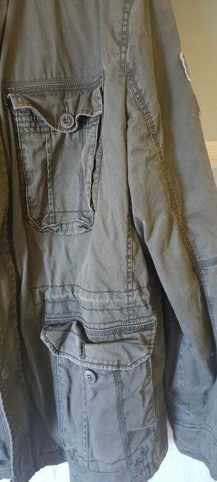 Kurtka w stylu militarnym, wiosenno-jesienna, XXL