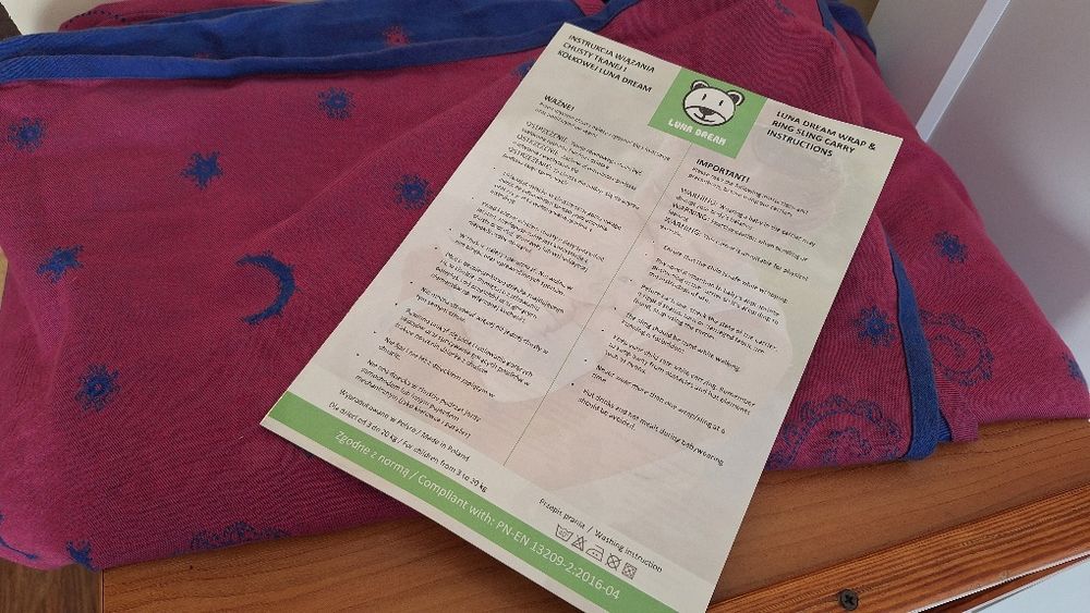Chusta do noszenia niemowląt lunadream bawełna 5,2m splot żakardowy