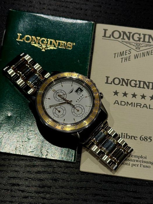 Longines Admiral Chronograph 40 mm Ouro 18K/Aço – Full Set – Estado Mint