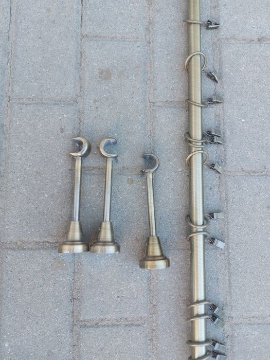 Karnisz mosiężny 300 cm - 3 wsporniki
