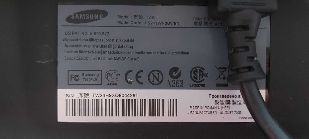 Монітор 24" Samsung SM T240 DVI HDMI VGA