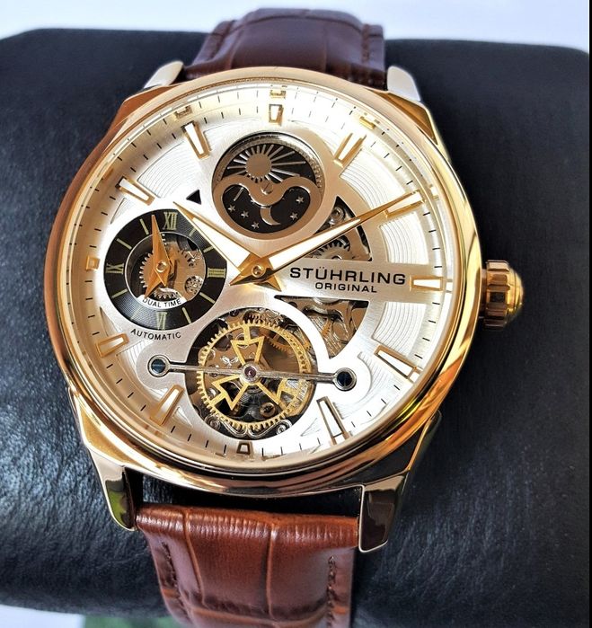 Stührling Original - Automatic - Moon - Dual Time - Open Heart