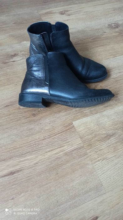 Kozaczki/Botki roz 39 czarne, skóra
