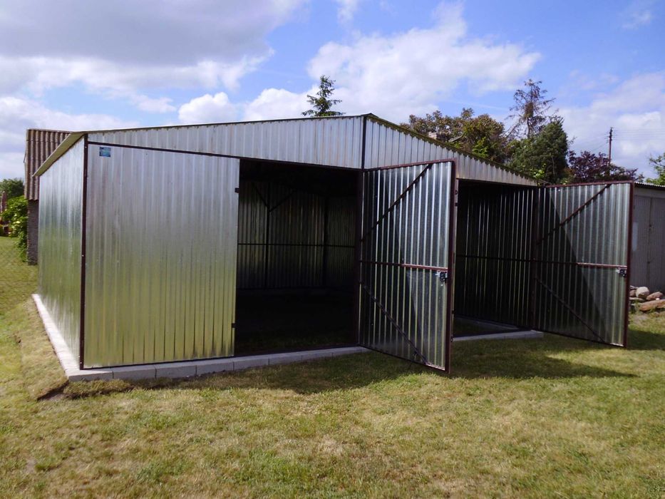 Garaż blaszany  6x6 ocynk