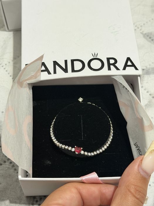 Conjunto Pandora – Pulseira, Colar e Anel de coração