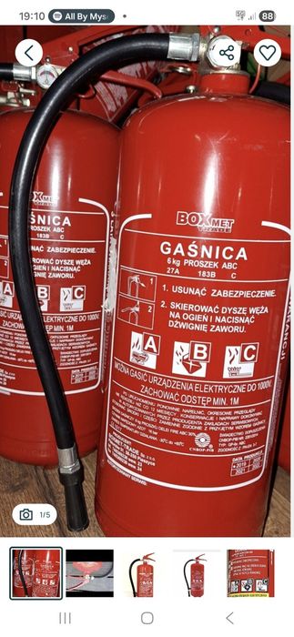 Gaśnica proszkowa gp6xabc 6kg zbiornik p.poż