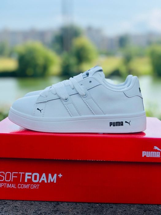 Женские кроссовки Пума Белые кожаные кеди пума Жіночі кросівки пума