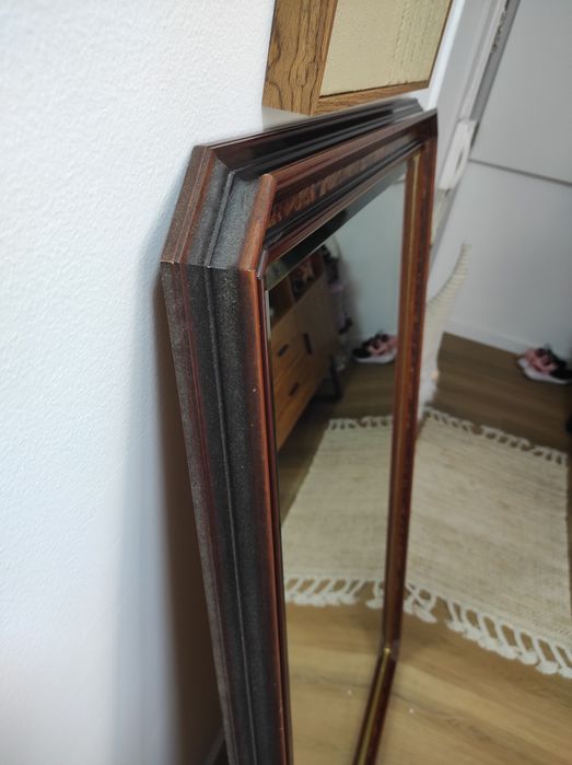 Espelho grande de parede clássico/vintage com moldura em madeira