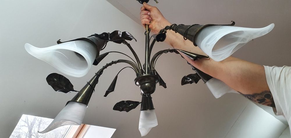 Żyrandol 5 ramienny + kinkiet ścienny