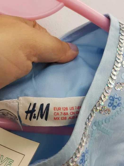 Sukienka przebranie Elsa Kraina Lodu H&M rozmiar 122 128 cm. GP051