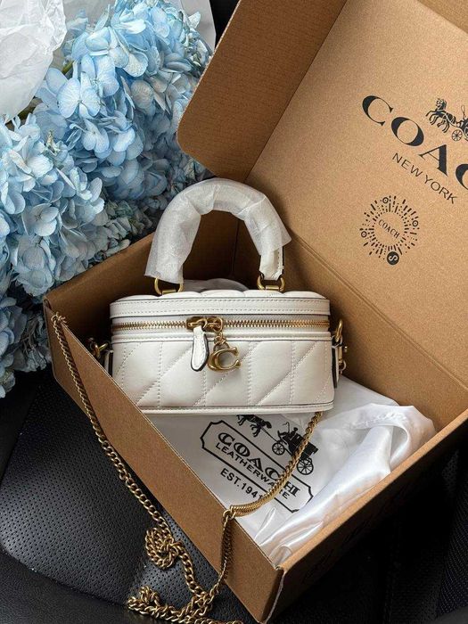 Coach Trail Crossbody 17 With Pillow Quilting White/Gold