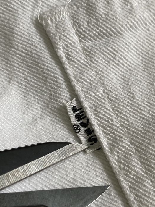 70s BIG E Levis Białe Jeansy Spodnie Levis z lat 70