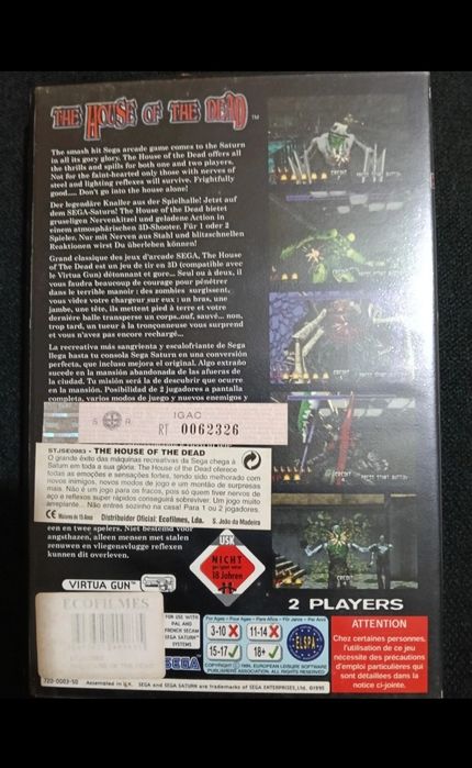 House of The dead Sega Saturn