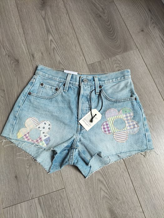 Wyprzedaż!! Levi's 501 Szorty damskie, spodenki krótkie jeansowe kwiatki Nowe, r. 24/XS,S
