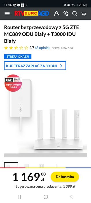 Modem ZTE MC889 + router Wi-Fi ZTE T3000
